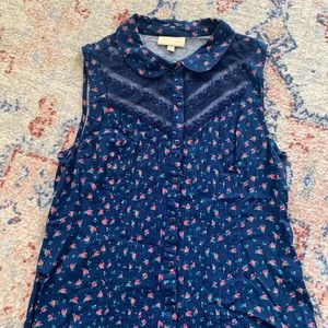 Modcloth Floral Lace Sleeveless Top